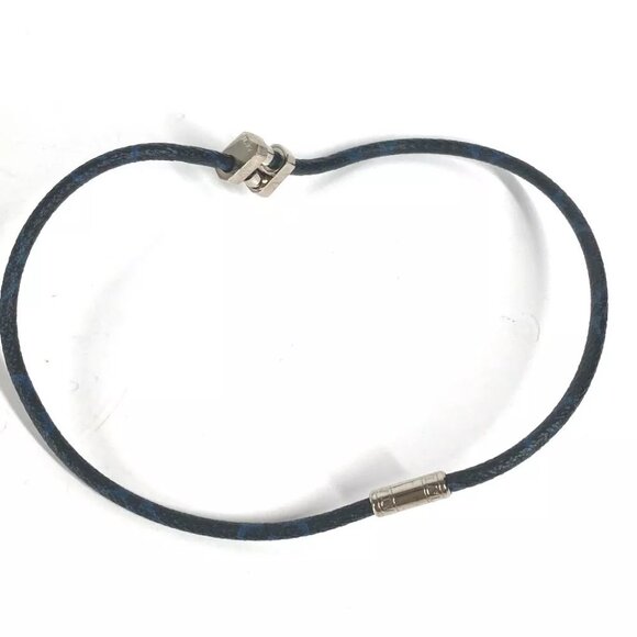 LOUIS VUITTON MP1714 MonogramEclipse Necklace Accessories Double Bracelet Choker - Picture 1 of 10